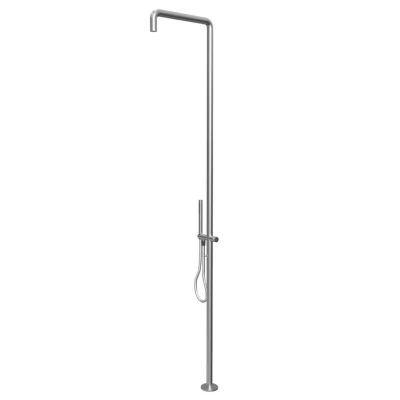 Afbeelding van Waterevolution Flow douchezuil met mengknop en handdouche RVS T147IE