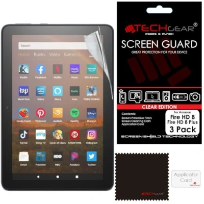 Afbeelding van TECHGEAR [3 stuks schermbeschermfolies voor Amazon Fire HD 8, 8 Plus (10e generatie 2020), ultrahelder, compatibel met 2020