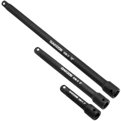Afbeelding van DAKCOS Steeksleutelverlengingen 3 dlg. Verlengingsset 3/8 inch aandrijving van CR V met zwarte fosfatering