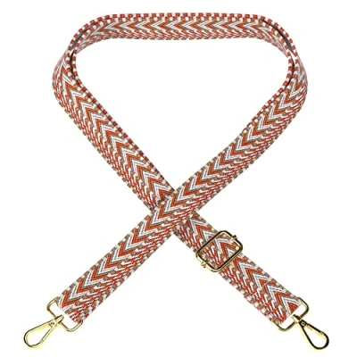 Afbeelding van EAZY CASE Verstelbare tasriem, vervangende riem voor handtassen, schouderriem schoudertassen, dunne tassen en draagtassen, doe het zelf tasband, zigzag blauw rood metaal zilver