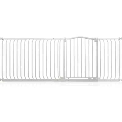Afbeelding van Safetots Klemhekje met Gebogen Bovenkant, Klembevestging Tussen 198cm 207cm, Mat Wit, Geschikt voor Baby&#039;s en Peuters, Veiligheidshekje Trap Deur, Eenvoudig Geïnstalleerd