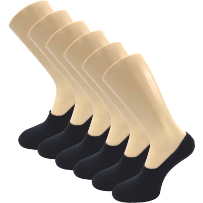Afbeelding van 6 paar Invisible sneakersokken Footies Siliconen hiel Zwart Onesize 40 44