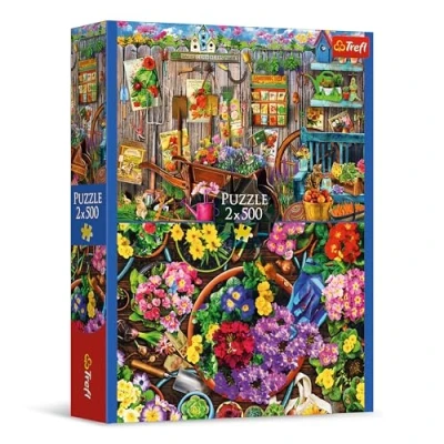 Afbeelding van Trefl Puzzel 2 in 1: Werken de Tuin x 500 stukjes Set van twee legpuzzels, DIY, Creatieve ontspanning, voor volwassenen en kinderen vanaf 10 jaar