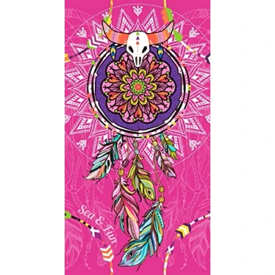 Afbeelding van Miracle Home. Microfiber Beach Towel Atrapa sueño, 100% Polyester, 95 X 175 Cm. Rosa. 11806
