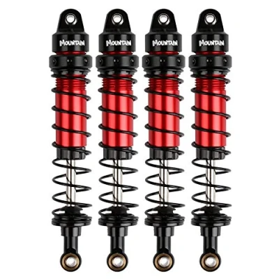 Afbeelding van INJORA RC Schokbreker met Lente Onderdelen voor 1:10 Crawler Axial SCX10 90046 AXI231017 Traxxas TRX 4 D90 (Zwart&amp;Rood, 100mm)