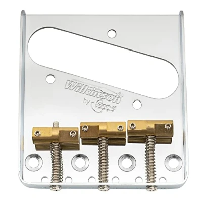 Afbeelding van Wilkinson WTB Vintage Telecaster Brug 3 Gecompenseerd Messing Zadels voor Tele stijl Elektrische Gitaar, Chroom