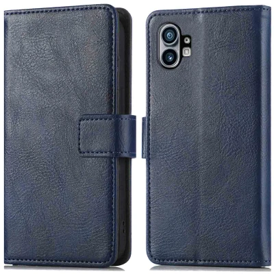 Afbeelding van Nothing Phone (1) Hoesje Kunstleder iMoshion Bookcase Donkerblauw Telefoonhoesje