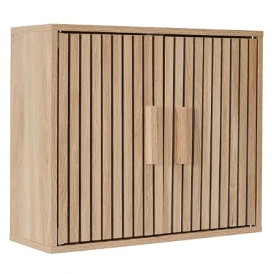 Afbeelding van HOME DECO FACTORY, HD0221, Wandkast, Klaus Model, Natural Crush Collectie, Meubels, Kast, Badkamermeubels, 60 x 50 20 cm, Bruin