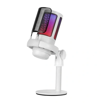 Afbeelding van Mars Gaming MMIC SE, Professionele ARGB Studiomicrofoon, Ultra High Definition ADC 196kHz 24 bit, Antischokbevestiging + Popfilter van Metaalgaas, Volumeregeling en Demping, Wit