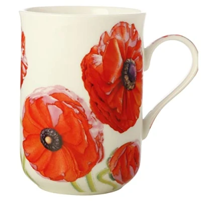 Afbeelding van Maxwell &amp; Williams JY0041 Koffiemok 350 ml, Floriade serie, bone china porselein, wit, glad, in geschenkdoos, bloem
