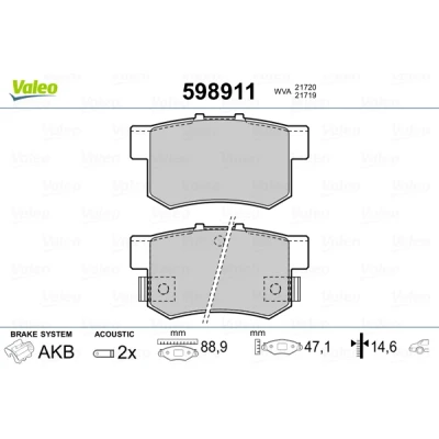 Afbeelding van Valeo Remblokset 598911