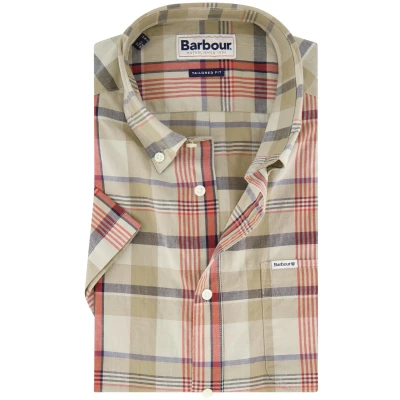 Afbeelding van Barbour overhemd korte mouw beige geruit