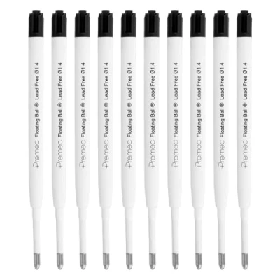 Afbeelding van Westcott Balpenvullingen, zwart, 10 stuks, G2 balpenvullingen XB 1,4 mm, in navulverpakking, compatibel met ISO standaard G2, onuitwisbare blauwe inkt, E 733493 00
