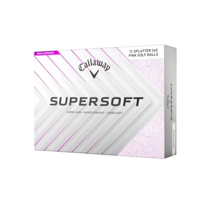 Afbeelding van Callaway SuperSoft Splatter 360 Pink 2025 Golfballen Wit Roze