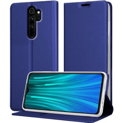 Afbeelding van Cadorabo Hoesje geschikt voor Xiaomi RedMi NOTE 8 PRO in CLASSY DONKER BLAUW Beschermhoes met magnetische sluiting, standfunctie en kaartvakje Book Case Cover Etui