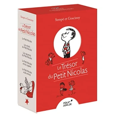 Afbeelding van Le trésor du Petit Nicolas: Coffret en 5 volumes : Nicolas ; Les récrés vacances ... des ennuis. Avec 10 cartes postales cadeau