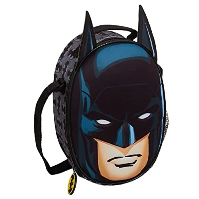 Afbeelding van DC Comics Batman Lunchtas voor kinderen, 3D broodtrommel jongens, school, lunchtas, reizen, geïsoleerde koeltas met drankhouder verse, warme of koude sandwichbox, koeltas, thermische