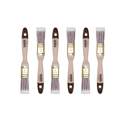 Afbeelding van HARDY WORKING TOOLS Plat penseelset 6 delig, stuks 25 mm breed, schilderkwastenset met houten handvat, lakkwast serie *45*, stuks, A0205 450610