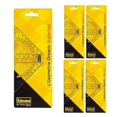Afbeelding van Idena 602083 5 geodriehoek Superflex, 14 cm, stuks, transparant, kunststof, flexibel, voor school en kantoor