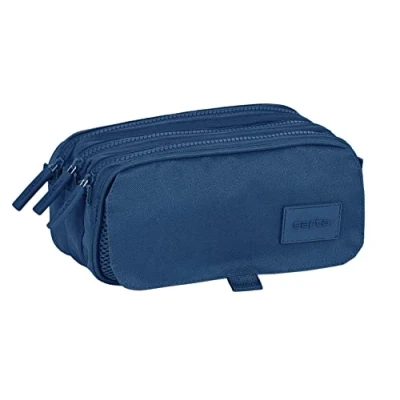 Afbeelding van Pennenetui met 3 vakken Safta 21,5 x 10 8 cm Marineblauw