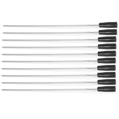 Afbeelding van BBQ Toro Roestvrijstalen grillspiesen (10 stuks) 54 cm vervangende spiesen voor elektrische grillspiesen, grillskewers mangal sjasliek, draaispies, rotisserie