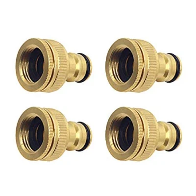 Afbeelding van Hydrogarden Messing Gartenschlauch Wasserhahn Anschluss, Universal 1/2 Zoll und 3/4 2 in 1 Innengewinde Adapter für Home Yard/Waschmaschine Gewinde Wasserhahn.