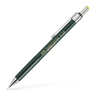 Afbeelding van Faber Castell B 136300 vulpotlood TK Fine met gum en 3 fijne vullingen, hardheid HB, lijndikte 0,3 mm, groen