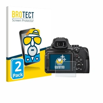 Afbeelding van BROTECT (2 Stuks) Antireflecterende Beschermfolie voor Nikon Coolpix P1000 Anti Glare Screen Protector, Mat, Ontspiegelend