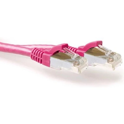 Afbeelding van ACT FB2402 SFTP CAT6A Patchkabel Snagless RJ45 Connectoren Roze 2 meter