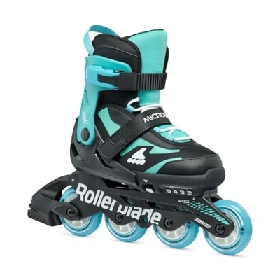 Afbeelding van Rollerblade Microblade Inlineskates voor kinderen, uniseks, urban inliner, zwart/lichtblauw, maat 36,5 40,5