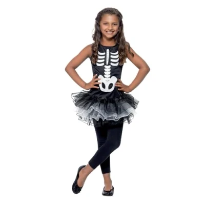 Afbeelding van &quot;Halloween kostuum voor meisjes skelet met zwarte tutu Kinderkostuums 122/134&quot;