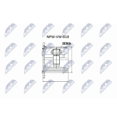 Afbeelding van Homokineet reparatie set, aandrijfas NTY NPW VW 019