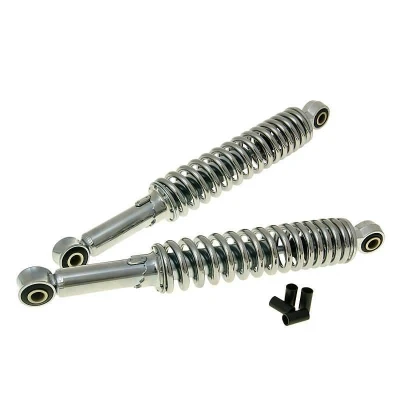 Afbeelding van Schokdemper set universeel chroom 340mm bromfiets, mokick, bromfiets