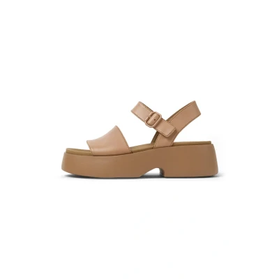 Afbeelding van Camper Tasha Sandalen met plateauzool, Dames, Maat: 37, Nude Leer