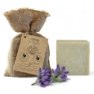 Afbeelding van Dr.Ancient Lavendelzeep Stuk Biologische Natuurlijk Veganistisch Traditioneel Handgemaakt Antiek Make up Remover, Huidreiniger Absoluut Geen chemicaliën! Pure natuurlijke zeep!