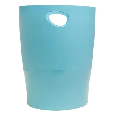 Afbeelding van EXACOMPTA 1 prullenbak met handgrepen ECOBIN Pop N&#039;Co Grote inhoud 15 liter Afmetingen 26,3 x 33,5 cm Voor kantoor of thuis Cyaan