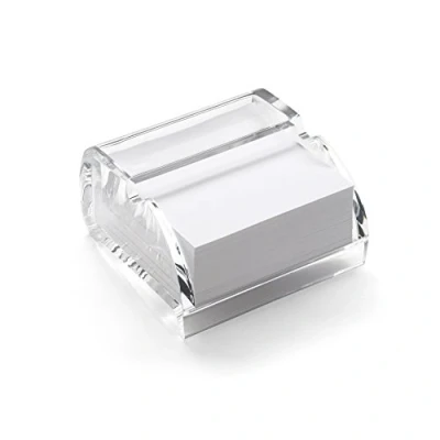 Afbeelding van OSCO Transparante acryl memoblokhouder met 400 vellen bureauideeënpad berichten nemen notitiedispenser H6,4 x B12 D11 cm