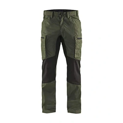 Afbeelding van Blaklader Service werkbroek met stretch 1459 1845 Army Groen/Zwart