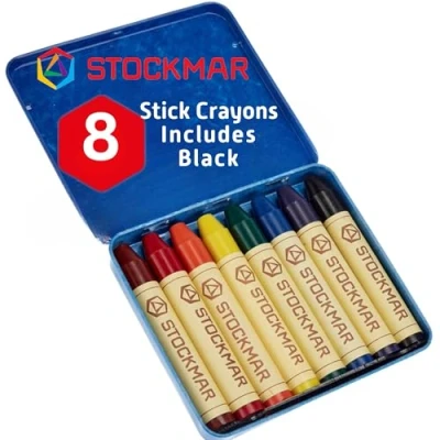 Afbeelding van Stockmar FBA_31000 Waskrijt (8 stiften, waterbestendig, papiergewikkeld, van bijenwas, in een blikje), 1 stuk, kleurrijk