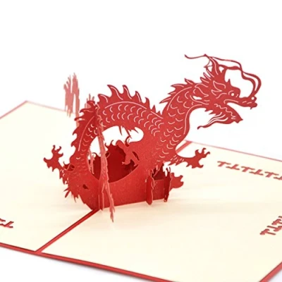 Afbeelding van Medigy 3D Pop Up Gefeliciteerd Wenskaart voor De meeste Occastions, Driedimensionaal, Chinese Draak