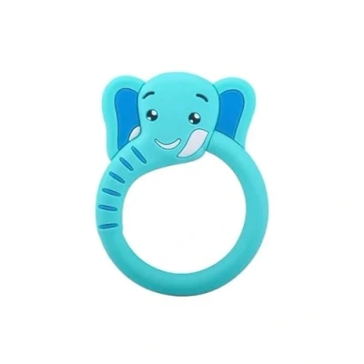Afbeelding van Gele Giraffe Siliconen Baby Bijtring BPA vrij &amp; Veilig Verzacht Tandpijn Gemakkelijk Vast te Houden (Blauwe Olifant)