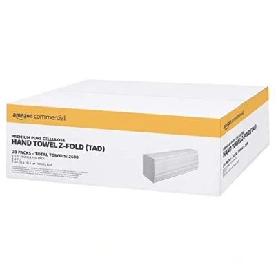 Afbeelding van Amazon Commercial Premium Pure cellulose Handdoeken Z Fold (Pack van 20) 2600 vel