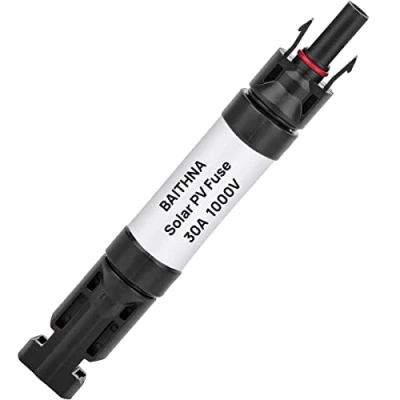 Afbeelding van BAITHNA 1000V PV zekeringconnector IP68 waterdichte stofdichte in line zekeringhouder, mannelijke en vrouwelijke zonnestekker met 1 zekering (30A zekeringconnector)