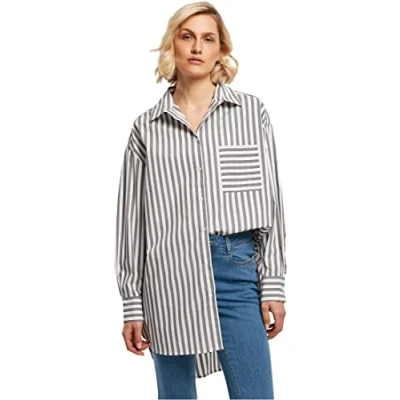 Afbeelding van Urban Classics Overhemdblouse, Dames, Maat: XS, White darkshadow