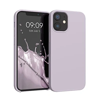 Afbeelding van kwmobile telefoonhoesje geschikt voor Apple iPhone 12 mini Hoesje met siliconen coating Smartphone case in lila wolk