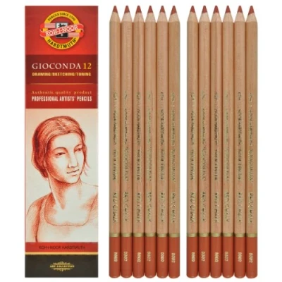Afbeelding van 12x Krijtpotlood Koh I Noor gioconda 8802 rood