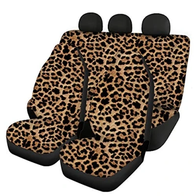 Afbeelding van TOADDMOS Klassieke Luipaard Animal Print Universele Auto Stoelhoezen Volledige Set, voor en Split Bench Cover Kit,Wild Cheetah Design Interieur Accessoires Vrouwen, Geschikt auto&#039;s, Vrachtwagens, Sedans, SUV&#039;s