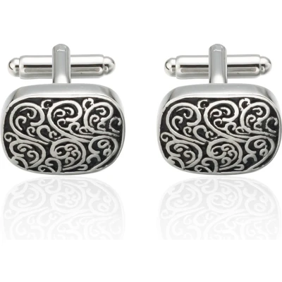 Afbeelding van Sierlijke Manchetknopen Heren Zilver kleurig Cufflinks Cadeau voor Man Mannen Cadeautjes