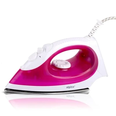 Afbeelding van alpina Stoomstrijkijzer 2000 Watt Traploze Temperatuur Stoomboost Sproeifunctie RVS Zool Roze