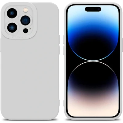Afbeelding van Cadorabo Hoesje geschikt voor Apple iPhone 14 PRO in FLUID WIT Beschermhoes TPU silicone Cover Case